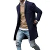 Hommes Trench Coats Longue Veste D'hiver Hommes Manches Pardessus Vêtements Mode Couleur Manteau Solide Outwear