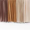 Schals Fashion Modal Baumwolljersey Hijab Schal mit handgefertigten Perlen langen muslimischen Schal Plain Soft Turban Tie Head Wraps für Frauen 10pcs