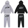 Дизайнерская одежда Модный спортивный костюм с капюшоном Trapstar Flocking Patch Letter Patch Hoodie Drill Closure Zipper Long Pants Drill Set Повседневные толстовки Уличная одежда