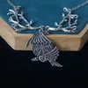 Chains Halloween Witch Vintage Viking Raven Rune Necklace Branch Pendant Gift