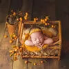 Souvenirs Pography props born Pography Accessoires pour Bebe Po Retro Woven Basket Studio Baby Pography Shoot Posing Props 230504