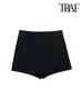 Damskie szorty Traf Women Fashion Style Pareo Self -Nekall Shorts Spritle Vintage High Taist Side Zapip Kobieta Skort Mujer 230505