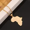 Chains Stainless Steel Africa Country Map Pendant Necklace For Women Men Chain Jewelry