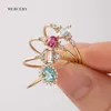 Mercery Jewelry2023ファッショントレンド美しくデザインされた高品質の高品質の14Kソリッドゴールドジェムストーンリング