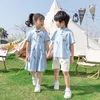 Familie Matching Outfits Chinese stijl Zomer Familie Kleding Sets Moeder Kinderen Dochter Vader Jurken Daddy Boys Family Look Outfits Ouder-kind Draag 230506