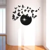 Adesivos de parede 18 espelho borboleta com cozinha redonda decalque diy acrílico adesivo decorativo para crianças decoração de casa decoração