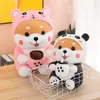 Mode mignon 35 cm lait thé chien en peluche Kawaii PP coton peluche oreiller Festival cadeau poupée 3 couleurs décoration de la maison