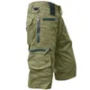 Męskie spodenki Summer Męskie Cargo Cargo Shorts Army taktyczne joggery szorty Mężczyźni bawełniane luźne prace swobodne spodnie plus rozmiar 5xl 230506