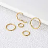 Titanium Smooth Surface Closure Hoop Earring Lip Nose Ring Earrings 16g Fashion Puncture Piercing Anti-allergy Body Jewelry 14K Gold For Men And Women Wholesale