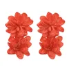 Boucles d'oreilles florales en tissu pour femmes boucles d'oreilles élégantes à pompon de fleurs Style bohème accessoires d'oreille de mode bijoux