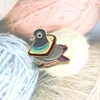 RNG Leuke Vogel Brood Metalen Emaille Pin Tarwe Heerlijke Slice Kraag Leuke Cartoon Dier Broche Shirt Badge Tas Revers Sieraden Cadeau Mode-sieradenBroches Sieraden