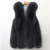 Damesvesten faux bontvest winter middellange lengte tank top slanke pluche jas casual temperament warme dames slijtage