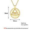 Pendentif Colliers QIAMNI Egypte Oeil De La Providence Illuminati Pyramide All-Seeing Evil Collier Triangle Géométrique Tour De Cou Égyptien Hommes