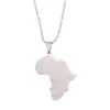 Chains Stainless Steel Africa Country Map Pendant Necklace For Women Men Chain Jewelry