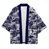 Roupas étnicas japonesas adultas yukata quimono camisa havaí blusa de flor asiática samurai haori cardigan de tamanho 3xl 4xl streetwear solto