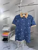 xinxinbuy Männer Designer T-Shirt 23ss Doppelbuchstabe Muster Streifen Stickerei Kurzarm Baumwolle Frauen grün khaki marineblau M-3XL