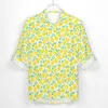 Chemises décontractées pour hommes citron et feuille imprimé mâle motif de fruits chemise à manches longues Vintage élégant Blouses printemps Design vêtements grande taille