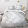 Sängkläder uppsättningar vita guld marmor mönster sängkläder set modern 3d täcke täcke set cleforer säng linne tvilling drottning king enstaka storlek mode lyx 230506