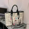 Cheap Purses on sale Tote Bag Small Fragrant Wind Fabric Chain Women's Early Spring New Portable Beach Large Capacity Shopping