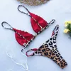 Women's Swimwear High Cut Micro Bikini Women Leopard Bandage Push Up Swimsuit Sexy Bathing Suit Padded Thong Swimwear Biquini Trajes De Bao 2023 J230506