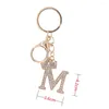 Porte-clés De Luxe Couronne 26 Lettre Porte-clés En Métal De Mode Strass Initiale Porte-clés Sac Pendentif Charmes DIY Accessoires Cadeaux D'anniversaire