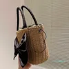 Designer-beach bags cute bow beach totes Fashion Kawaii Weave Straw Bags women travel handbags shoulder bag purse