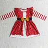 Girl Dresses Wholesale Happy Year Kids Clothing Girls Firework Balloons Top Gold Shiny Tulle Long Sleeve Dress For