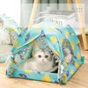 Mats Cat Tent Bed Pet Pet Produkty Ogólny zamknięty hamak z podłogami Cat House Pet Small Dog House Akcesoria Produkty