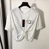 Summer Casual Women T-shirt Designer T-Shirt krótkie rękawowe szpilka sprzętowa okrągła szyja Bronzing Druku