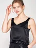 Camisoles Tanks Suyadream Women Silk Camisole 100%Pure Silk Simple Chic Camis Spring Summer T Shirts Black White 230506