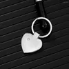 Porte-clés argenté CZ cristal grand coeur porte-clés couleur argent breloque pour sac porte-clés femmes bijoux cadeau pour l'amitié 2023