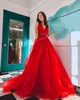 Plunging V-Neck Ballgown Prom Dress 2k23 Orange Organza Crystal Waistband Lady Pageant Formal Evening Event Party Runway Black-Tie Gala Gown Junior Senior Royal Red