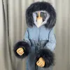 Scarves Real Raccoon Fur Collar Womens Natural Gray Shawl Detachable Scraves Dark