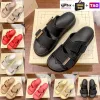 Fashion Hybrid Rubber Slide Luxury Slippers Designer Women Flat Heel Slides Summer Indoor Outdoor Sandals Beach Sandal Coral Tea