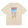 T-shirt da uomo RHUDE Trend Brand T Shirt Uomo Donna T-shirt di migliore qualità Lettera Stampa Rhude Summer Oversize Loose Tops Tee Alta qualità