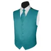 Gilet da uomo Abito alla moda verde acqua Gilet slim fit su misura W33