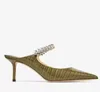 Роскошные женские сандаловые каблуки мулы сандалии 65 мм низкие каблуки жемчужины с жемчужиной хрустальной каблуч