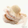 Gorras Sombreros Sombrero de paja para niños Sombreros de sol para niñas con encaje Playa Cubo Sunbonnet Princesa Verano Gorra de sol al aire libre para niños