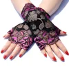Cinq doigts gants mode deux couleurs courte dentelle femmes été Protection solaire section mince équitation UV danse spectacle tout match cadeau