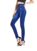 Leggings Femme CHSDCSI Bleu Imitation Denim Motif Sports Casual Taille Haute Super Stretch Doux Et Confortable Survêtement Pantalon