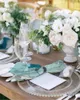 Table Napkin 4pcs Marble Green Square Napkins 50x50cm Party Wedding Decoration Cloth Kitchen Dinner Serving