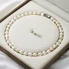 Beaded Neckor Barock Pearl Necklace for Women 9-10mm AA Quality Freshwater Odlat Pearl Strand Halsband med Sterling Silver Clasp 230506