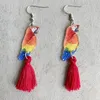 Kolczyki Dangle Tropical akryl uroczy toucan papugi jubiletyczne styl leśny styl biżuterii ptak