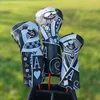 Other Golf Products Exquisite embroidery Golf Woods Headcovers Covers For Driver Fairway Putter Clubs Set Heads PU Unisex Simple golf head cover L2403