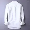 Men's Casual Shirts Suehaiwe's Brand Long Sleeve Linen Shirt Men Spring Autumn Solid Fashion Clothing Flax Chemise