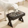 Alimentation Grand bol de nourriture pour chien, Double bol surélevé et réglable en acier inoxydable, table élévatrice, mangeoires d'eau potable pour animaux de compagnie, accessoires