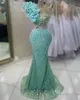 2023 May Aso Ebi Pärled Crystals Prom Dress Mermaid Sequined Lace Evening Party Party Second Reception födelsedagsengagemang klänningar klädrock de soiree zj168