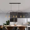 Pendelleuchten LED Lampe Persönlichkeit Kreativ Bogen Geometrische Linie Schwarz Gold Moderne Küche Restaurant Bar