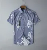 Luksusowa designerska koszula 23SS Modna moda geometryczna klasyczna koszula do kręgli czarny hawajski kwiat swobodna koszula męska luźna krótkie rękaw AB35