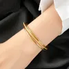 Bangle LW não esfregar a pulseira de aço de titânio júnior iii moda lady dourado joias joias de joias